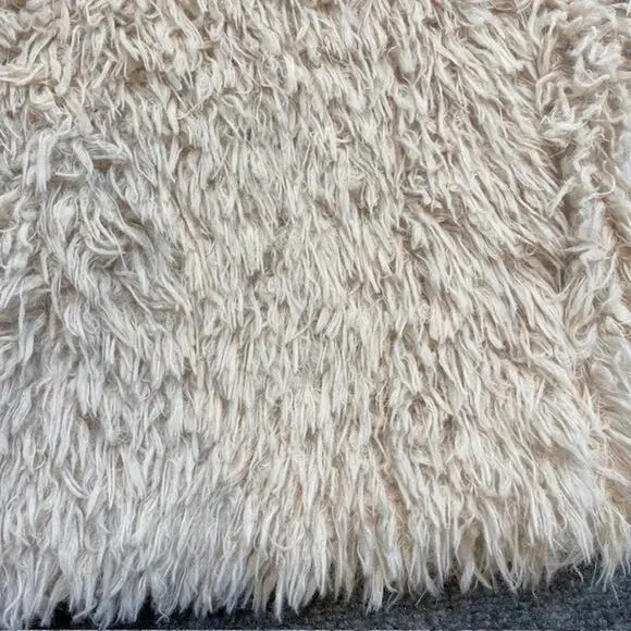 Leyendecker Los Angeles Women Medium Boom Faux Fur Marabou Jacket Ecru Festival